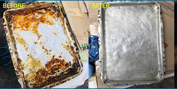 cake tray Stain removing